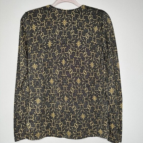 J McLaughlin Long Sleeve knit top Size M Metallic - Picture 4 of 9